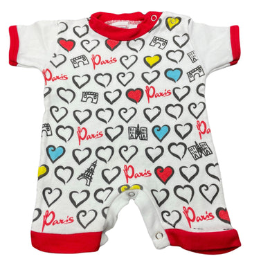 unisex PARIS STREET ART, cotton romper, GUC, size 000,  