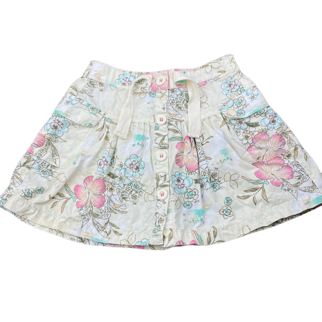 Girls Mothercare, lightweight floral cotton skirt, elasticated, L: 26cm, GUC, size 2-3,  