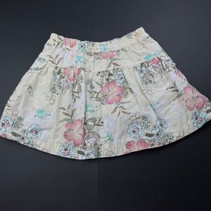 Girls Mothercare, lightweight floral cotton skirt, elasticated, L: 26cm, GUC, size 2-3,  