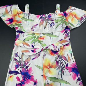 Girls SHEIN, colourful floral lightweight jumpsuit, EUC, size 9,  