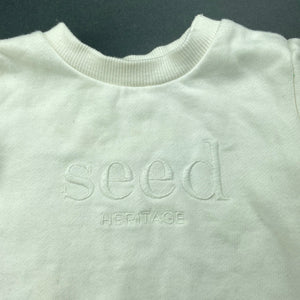 unisex Seed, fleece lined heritage sweater / jumper, light marks, FUC, size 000,  