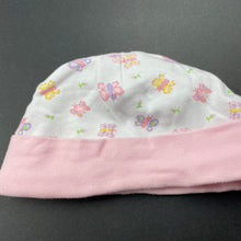 Load image into Gallery viewer, Girls cotton, hat / beanie, butterflies, EUC, size 0000-000,  