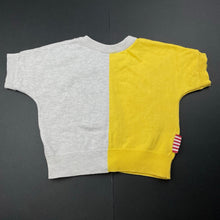 Load image into Gallery viewer, Girls Sooki Baby, yellow &amp; grey knitted cotton short sleeve cardigan, EUC, size 0,  