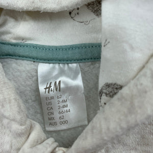 unisex H&M, fleece lined zip hoodie sweater, GUC, size 000,  