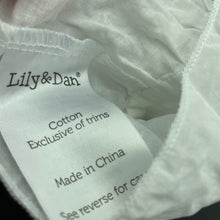Load image into Gallery viewer, Girls Lily &amp; Dan, embroidered lightweight cotton peplum top, EUC, size 0,  