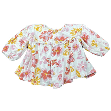 Girls KIDDING AROUND, floral long sleeve top, GUC, size 0,  