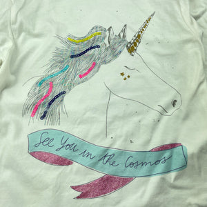 Girls Billieblush, cotton long sleeve t-shirt / top, unicorn, GUC, size 8,  