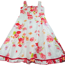 Load image into Gallery viewer, Girls Blue Sky, lined floral cotton party dress, GUC, size 8, L: 86cm