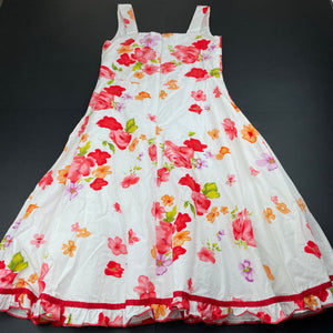 Girls Blue Sky, lined floral cotton party dress, GUC, size 8, L: 86cm