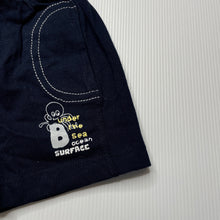 Load image into Gallery viewer, Boys navy, lightweight shorts, elasticated, EUC, size 000-00,  