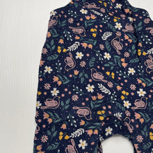 Load image into Gallery viewer, Girls Anko, navy floral corduroy cotton overalls, EUC, size 000,  