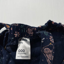 Load image into Gallery viewer, Girls Anko, navy floral corduroy cotton overalls, EUC, size 000,  