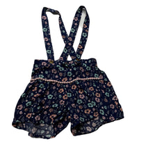 Load image into Gallery viewer, Girls Dymples, navy floral suspender shorts, EUC, size 2,  
