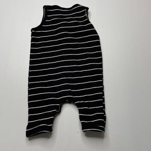 unisex Baby Berry, black & white stripe stretchy romper, GUC, size 000,  