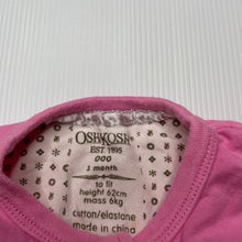 Load image into Gallery viewer, Girls Osh Kosh, pink stretchy long sleeve top, FUC, size 000,  
