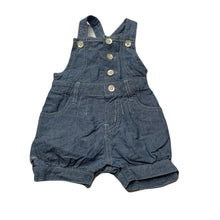 Load image into Gallery viewer, Girls Pumpkin Patch, chambray cotton overalls / shortalls, GUC, size 000,  
