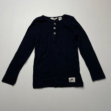 Load image into Gallery viewer, unisex Country Road, navy stretchy long sleeve henley top, GUC, size 2,  