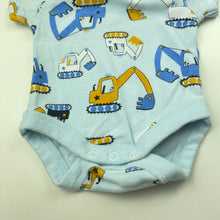 Load image into Gallery viewer, Boys Baby Baby, cotton bodysuit / romper, diggers, GUC, size 00000,  