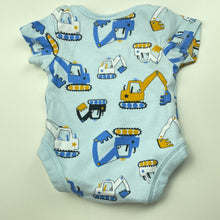 Load image into Gallery viewer, Boys Baby Baby, cotton bodysuit / romper, diggers, GUC, size 00000,  