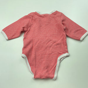 unisex Baby Patch, red stripe soft feel cotton bodysuit / romper, FUC, size 000,  