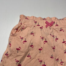 Load image into Gallery viewer, Girls Anko, pink cotton shorts, elasticated, flamingos, GUC, size 4,  