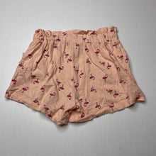 Load image into Gallery viewer, Girls Anko, pink cotton shorts, elasticated, flamingos, GUC, size 4,  