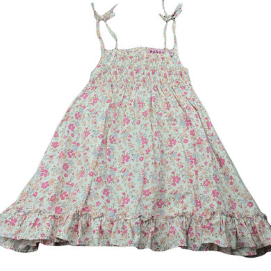 Girls Aztec, lightweight floral cotton summer dress, GUC, size 0, L: 52cm