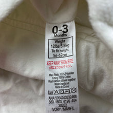 Load image into Gallery viewer, unisex George, cotton lined soft feel zip coverall / romper, EUC, size 000,  