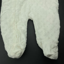 Load image into Gallery viewer, unisex George, cotton lined soft feel zip coverall / romper, EUC, size 000,  