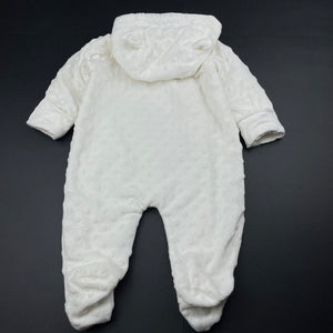 unisex George, cotton lined soft feel zip coverall / romper, EUC, size 000,  