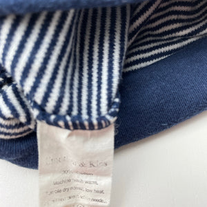 unisex Emotion & Kids, navy stripe cotton hat / beanie, GUC, size 000,  
