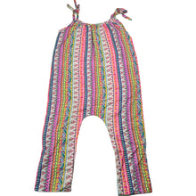 Load image into Gallery viewer, Girls lightweight, colourful summer romper, no labels, shoulder to hem: 64cm approx, EUC, size 0-1,  