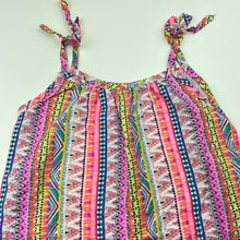 Load image into Gallery viewer, Girls lightweight, colourful summer romper, no labels, shoulder to hem: 64cm approx, EUC, size 0-1,  