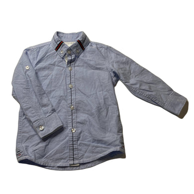 Boys Blue Sky, blue cotton long sleeve shirt, EUC, size 2,  