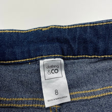 Load image into Gallery viewer, Girls Clothing &amp; Co, stretchy denim shorts, W: 29.5cm across unstretched, EUC, size 8,  