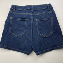 Load image into Gallery viewer, Girls Clothing &amp; Co, stretchy denim shorts, W: 29.5cm across unstretched, EUC, size 8,  