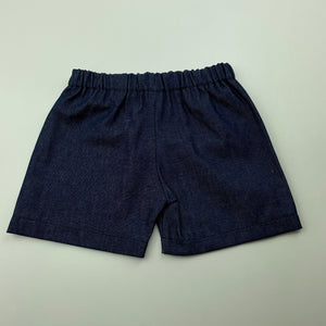 Boys Kuddle Fish Kids, lightweight shorts, elasticated, no labels, W: 21cm across unstretched, EUC, size 00-0,  