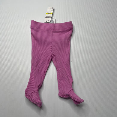 Girls Baby Berry, pink stretchy footed leggings / bottoms, NEW, size 00000,  