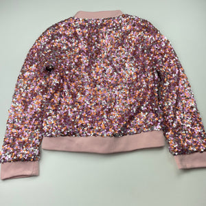 Girls Seed, cotton lined sequin jacket, small mark left cuff, FUC, size 7,  