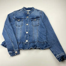 Load image into Gallery viewer, Girls Country Road, stretch denim jacket, poppers, L: 38cm, GUC, size 6-7,  