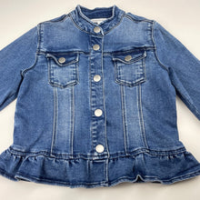 Load image into Gallery viewer, Girls Country Road, stretch denim jacket, poppers, L: 38cm, GUC, size 6-7,  