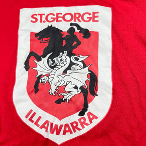 Boys NRL Supporter, St George Dragons pyjama t-shirt / top, GUC, size 12-14,  