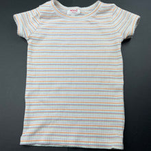 Load image into Gallery viewer, Girls Seed, striped stretchy fitted t-shirt / top, armpit to armpit: 26cm, GUC, size 3-4,  