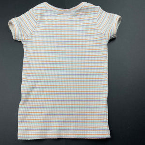 Girls Seed, striped stretchy fitted t-shirt / top, armpit to armpit: 26cm, GUC, size 3-4,  