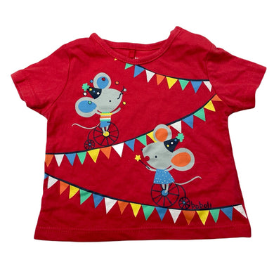unisex Boboli, cotton t-shirt / top, mice, EUC, size 000,  