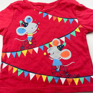 unisex Boboli, cotton t-shirt / top, mice, EUC, size 000,  