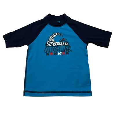 Boys Quiksilver, short sleeve rashie / swim top, EUC, size 2,  