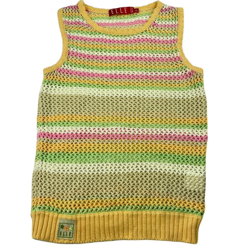 Girls ELLE PETITE, crocheted cotton top, L: 45cm, armpit to armpit: 32cm, EUC, size 5-6,  
