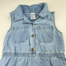 Load image into Gallery viewer, Girls Anko, lightweight chambray cotton shirt dress, EUC, size 4, L: 54cm