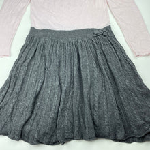 Load image into Gallery viewer, Girls Origami, spliced knitted long sleeve pink &amp; grey dress, EUC, size 6, L: 70cm